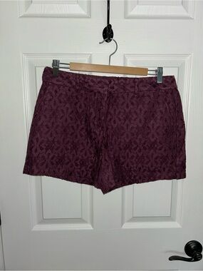 LOFT Plum Floral Lace Shorts